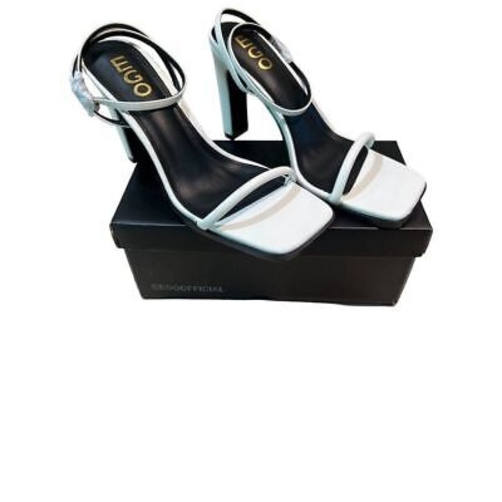 EGO Addyson Heeled Sandals White Slingback UK 6 US 8 Women's Summer Shoes